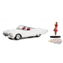 1965 Ford Thunderbird Cabriolet (Tonneau Cover) avec femme en robe - The Hobby Shop Series 14 - 1/64 Greenlight - 97140 B