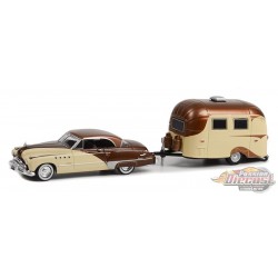 1949 Buick Roadmaster Hardtop avec Airstream 16' Bambi - Hitch & Tow Series 26 - Greenlight - 1-64 - 32260 A