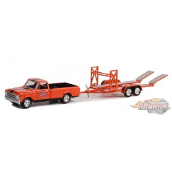 1968 Chevrolet C-10 STP avec couverture et remorque de voiture tandem STP - Hitch & Tow Series 26 - Greenlight - 1-64 - 32260 B