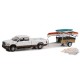 2022 Ram 2500 Laramie Limited Bright White & Walnut Brown Canoe Trailer - Hitch & Tow Series 26 - Greenlight - 1-64 - 32260 D