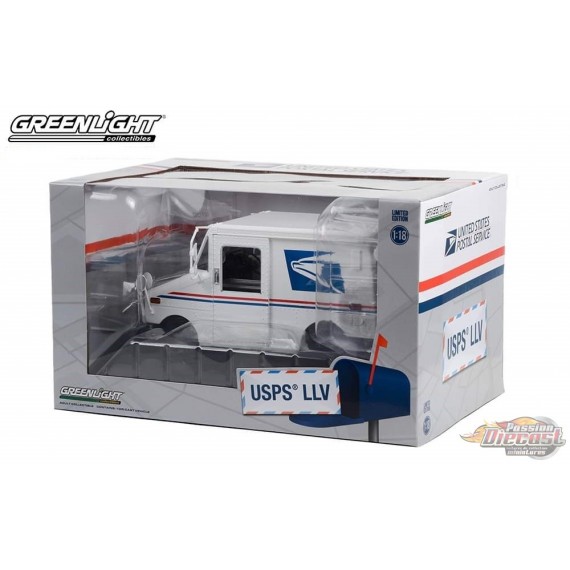 Service postal des États-Unis - Véhicule de livraison postale longue durée  - 1/18  Greenlight - 13570 -  Passion Diecast