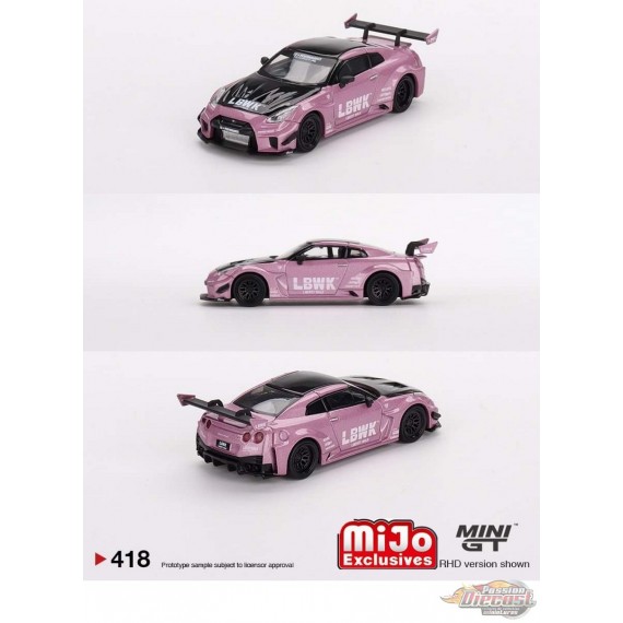 Mini GT - 1:64 - LB-Silhouette WORKS GT NISSAN 35GT-RR Ver.2 Passion Pink -  Mijo Exclusives USA - MGT00418 Passion Diecast