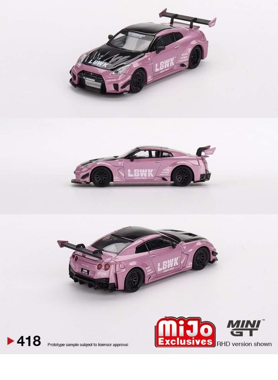 Mini GT - 1:64 - LB-Silhouette WORKS GT NISSAN 35GT-RR Ver.2 Passion Pink -  Mijo Exclusives USA - MGT00418 Passion Diecast