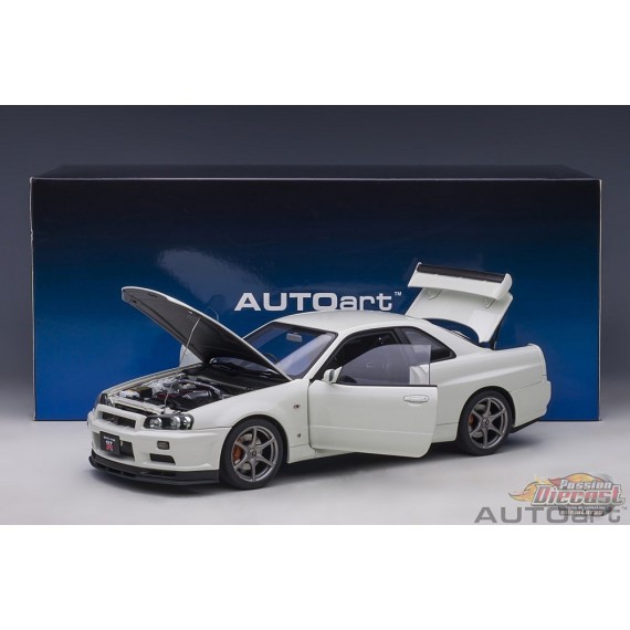 Nissan Skyline GT-R (R34) V-spec II (White Pearl) - Autoart - 77406 Passion  Diecast