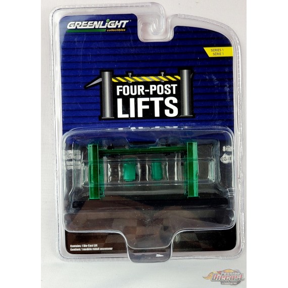 GreenMachine Four-Post Lifts - Bleu  Auto Body Shop Serie 1- Greenlight 1/64 - 16100 AGR