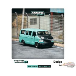 ( Online Only )  Dodge Van Custom Light Green - Tarmac Works - Global 64  - 1/64 - T64G-TL032-LG