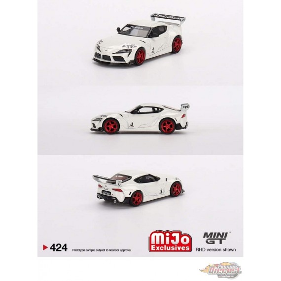 Mini GT - 1:64 - Pandem Toyota GR Supra V1.0 Pearl White - Mijo Exclusives USA - MGT00424 Passion Diecast