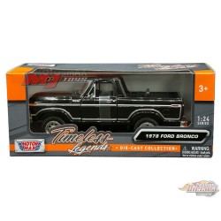 1978 Ford Bronco Custom Noir - Motormax 1/24 - 79374 Bk - Passion Diecast 