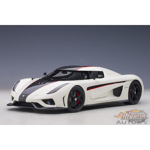 Koenigsegg Regera Blanc/Carbone avec accent rouge - Autoart 1/18 - 79027- Passion Diecast