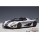 Koenigsegg Agera RS - Moon Silver / Carbon Black /orange Accents - Autoart 1/18 - 79024 - Passion Diecast