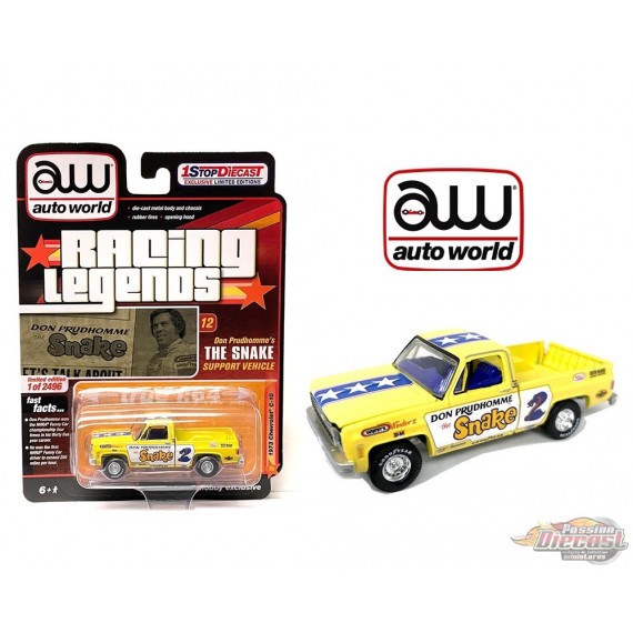 1973 Chevrolet C-10 The SNAKE Support Vehicles Don Prudhommes - Auto World 1:64 - CP7809 Passion Diecast 