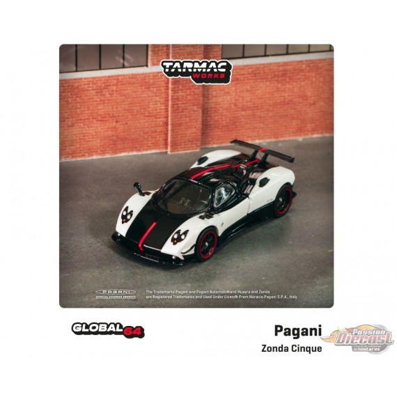 Pagani Zonda Cinque Bianco Benny - Tarmac Works - 1/64 - T64G-TL021-WH Passion Diecast