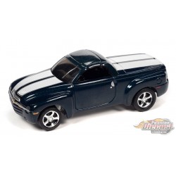 2005 Chevrolet SSR in Bermuda Blue with White SS Stripes - Johnny Lightning 1/64 - JLSP279 A Passion Diecast