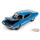 1971 Ford Torino Cobra en bleu Grabber avec bande latérale laser et capot noir - Johnny Lightning 1/64 - JLSP287 A
