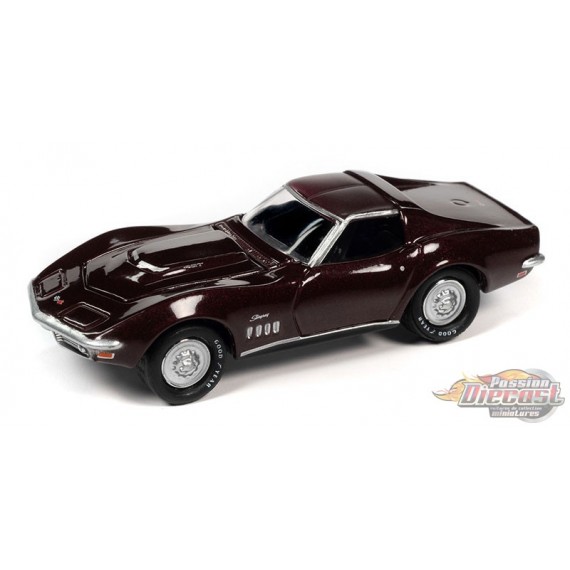 1969 Chevrolet Corvette en Bourgogne - Johnny Lightning 1/64 - JLSP291 A Passion Diecast
