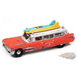 Surf Shark -1959 Cadillac Eldorado Ambulance - Johnny Lightning 1/64 - JLSP256 Passion Diecast