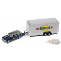 1955 Chevrolet Nomad avec remorque fermée en bleu et blanc - Sunoco - Truck&Trailers - Johnny Lightning 1:64 - JLSP307 B