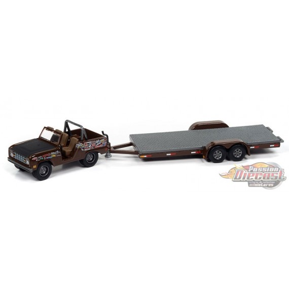 1966 Ford Bronco Open Remorque et Pneus Marron - King of the Hammers - Truck&Trailers - Johnny Lightning 1:64 - JLSP301 B