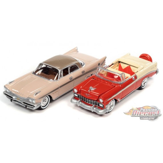 1959 Desoto Fireflite & 1956 Chevrolet Bel Air Convertible - Set de 2 - Johnny Lightning 1:64 - JLSP285 B - Passion Diecast