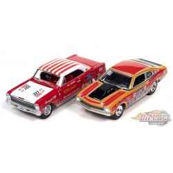 1970 Ford Maverick & 1966 Chevrolet Nova - Set of 2 - Johnny Lightning - 1:64 - JLSP284 B -  Passion Diecast