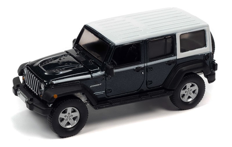 2017 Jeep Wrangler Chief Edition in Rhino with White Roof and Side Stripe -  Auto World - 1/64 - AWSP108 B - Passion Diecast