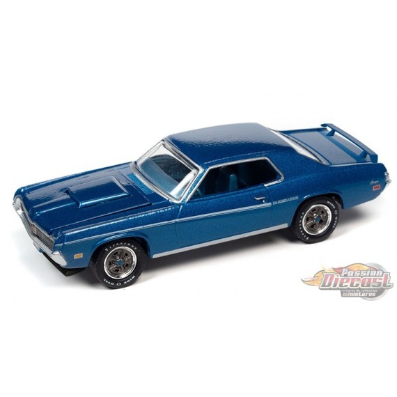 1969 Mercury Cougar Eliminator en bleu vif métallisé - Johnny Lightning 1/64 - JLSP246 A Passion Diecast