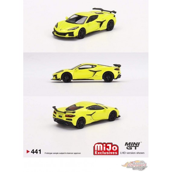 Chevrolet Corvette Z06 2023 Accélération Jaune - Mini GT - 1:64 - MGT00441 Passion Diecast