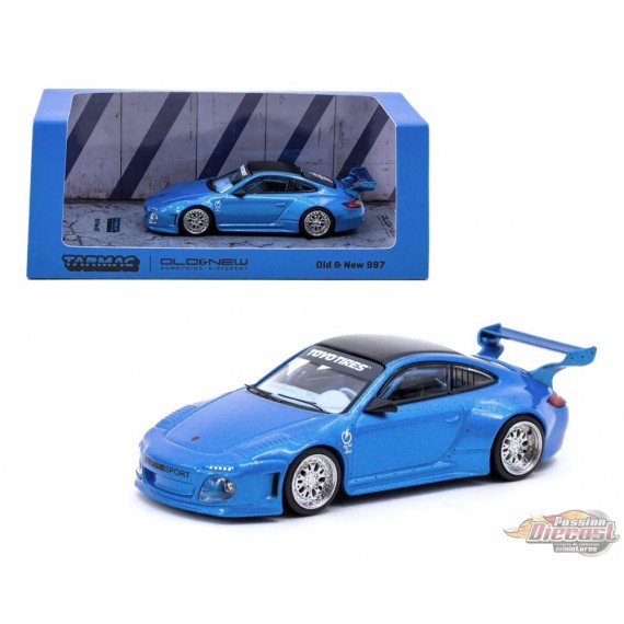 Old & New 997 Bleu métallisé - Tarmac Works - 1/64 - T64-TL053-BLM - Passion Diecast 
