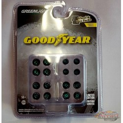 CHASE CAR Goodyear Tires Wheel & Tire Pack  - Auto Body Shop series 6 - Greenlingt 1/64   - 16110 BGR
