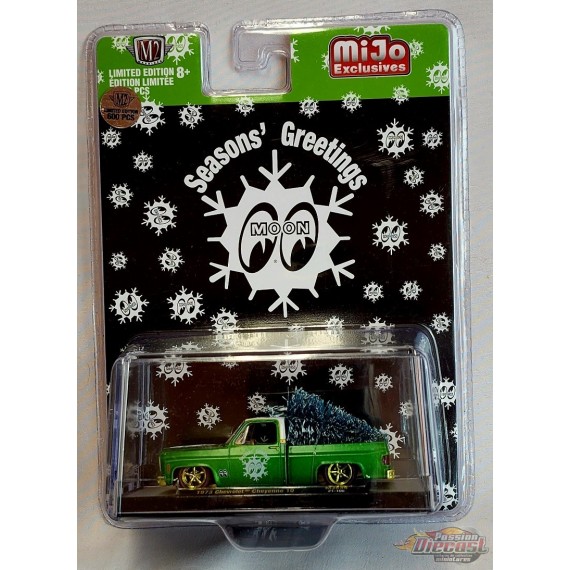 CHASE CAR 1973 Chevrolet Cheyenne 10 Vert Satin - 2021 Mooneyes Ornament - M2 1:64 -  MiJo Exclusives - 31500 MJS39GR