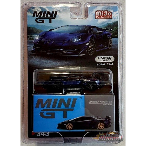 CHASE CAR Mini GT - 1:64 - Lamborghini Aventador SVJ Viola Aletheia - Mijo Exclusives USA - MGT00343GR Passion Diecast