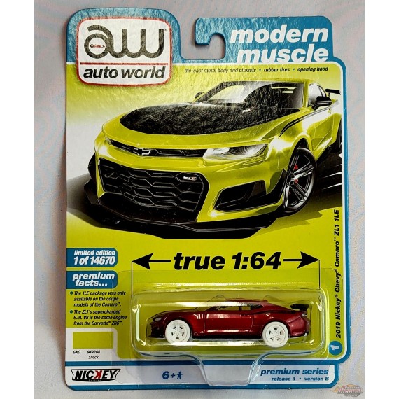 CHASE CAR 2019 Nickey Chevrolet Camaro ZL1 1LE - Auto World 1/64 - AWSP094 BGR -  Passion Diecast 