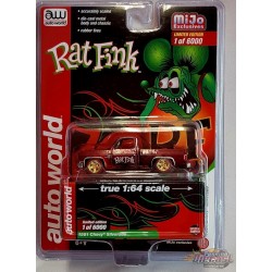 CHASE CAR 1981 Chevrolet Silverado Pickup Truck With Trailer Hitch Rat Fink - Auto World 1/64 - CP7905GR