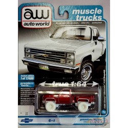 CHASE CAR 1986 Chevrolet Silverado Stepside 4×4  Blanc - Auto World 1/64 - AWSP095 BGR