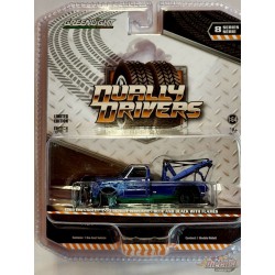 GreenMachine 1969 Chevrolet C-30 Dually Wrecker in Blue and Black with Flames - Dually Drivers 8 - Greenlight 1-64 - 46080 AGR
