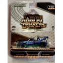 GreenMachine 1969 Chevrolet C-30 Dually Wrecker en bleu et noir avec flammes- Dually Drivers 8 - Greenlight 1/64 - 46080 AGR