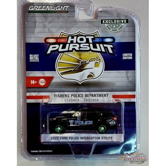 GreenMachine Indiana - 2022 Ford Police Interceptor Utility - Hobby Exclusive - 1/64 Greenlight - 30350GR