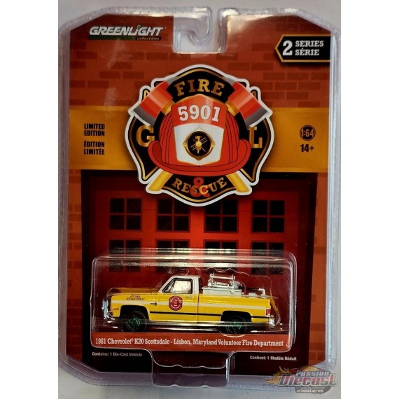 GreenMachine 1981 Chevrolet K20 - Scottsdale -  Fire Depmartment - Fire & Rescue Series 2 - Greenlight 1/64 - 67020 BGR