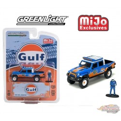 Mijo Exclusives 2021 Jeep Gladiator GULF With Driver Limited 3,600 - 1/64 Greenlight - 51453 Passion Diecast
