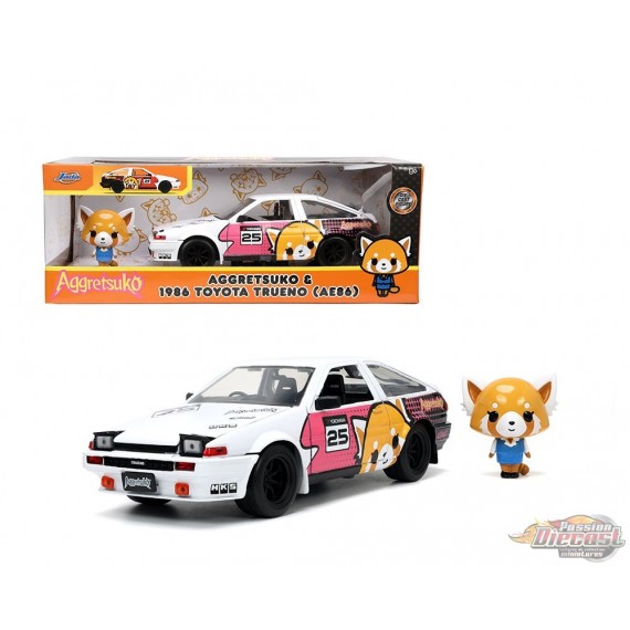 1986 Toyota Trueno with Figure - Aggretsuko - Jada 1/24 - 33725 Passion Diecast