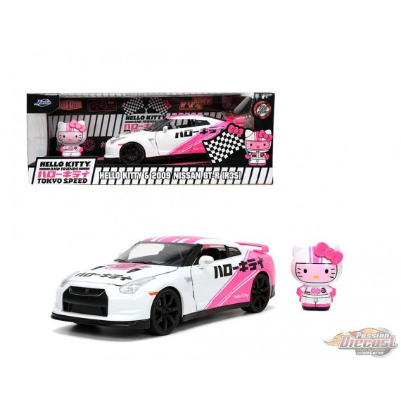 2009 Nissan GT-R With Figure - Hello Kitty - Jada 1/24 - 33724 Passion Diecast