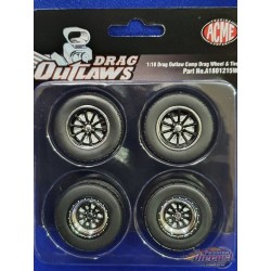 Drag Outlaws Comp Drag  Wheel & Tire Set -  Acme 1/18 - A1801215 W