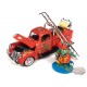 Rat Fink - Camion de Pompiers avec Figurine en Résine Rouge avec Flammes Graphiques - Auto World - 1/18 - AWSS143