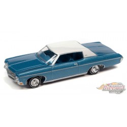 1970 Chevrolet Impala Lowrider in Astro Blue with Flat White Vinyl Roof - Auto World - 1/64 - AWSP118 B Passion Diecast