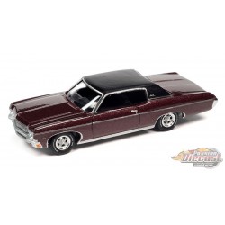 1970 Chevrolet Impala in Black Cherry with Flat Black Vinyl Roof - Auto World - 1/64 - AWSP118 A Passion Diecast