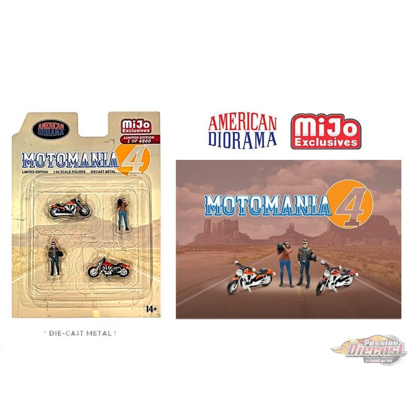 Ensemble de figurines Motomania 4 - Ensemble 4 pièces en métal