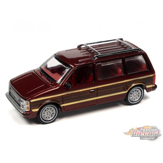 1984 Dodge Caravan in Garnet Peal Coat with Side Woodgrain - Auto World - 1/64 - AWSP123 B Passion Diecast