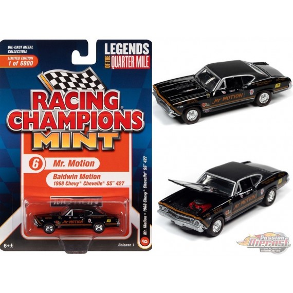 1968 Baldwin Motion Chevelle en noir - Racing Champions - 1/64 - RC013 F - Passion Diecast 