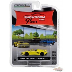 2022 Chevrolet Corvette Convertilble in Accelerate Yellow Metallic - Showroom Floor Series 1 - 1/64 Greenlight - 68010 A