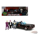 1966 Classic Batmobile With Batman, Robin, Penguin & Joker Figures - Jada 1/24 - 33737